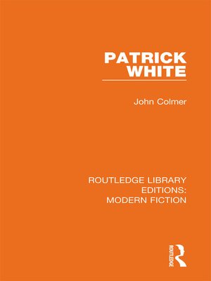 cover image of Patrick White